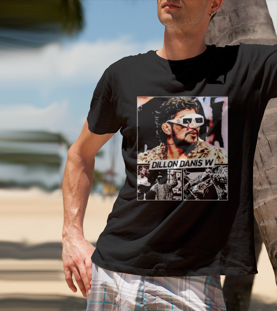 Dillon Danis W Sunglasses And Leopard Print Coat T-Shirt