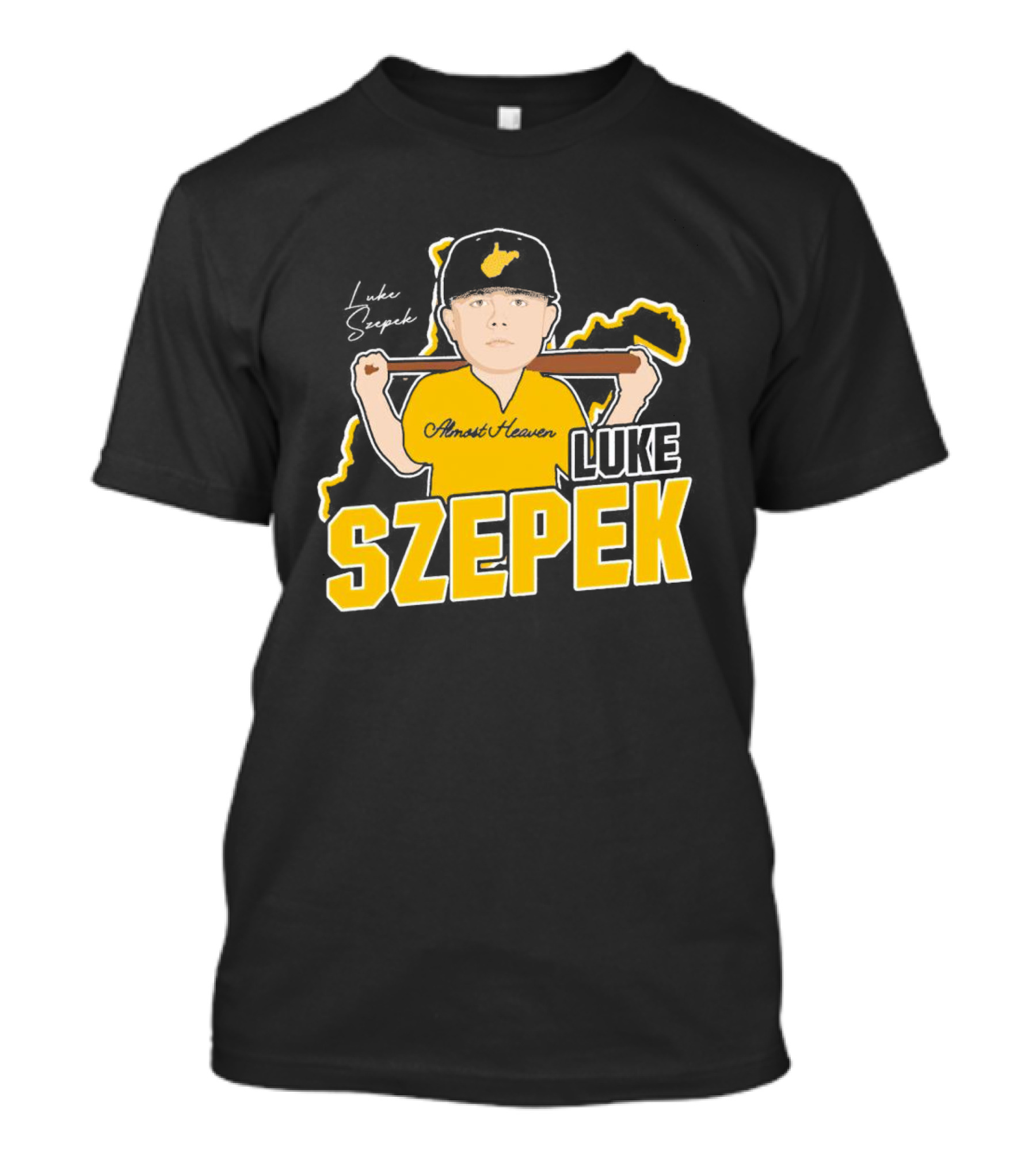 Luke Szepek Almost Heaven Caricature Signature T-Shirt