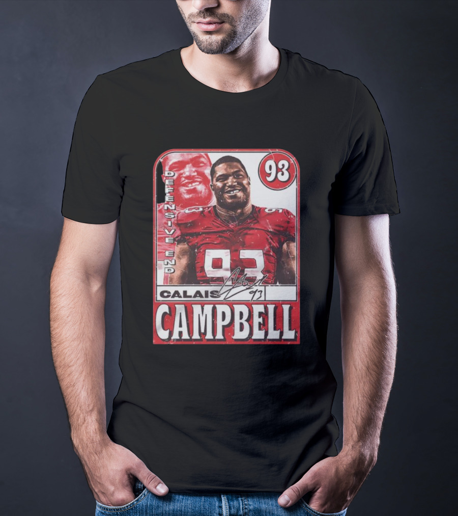 Defensive End Calais Campbell 93 Atlanta Football Card T-Shirt