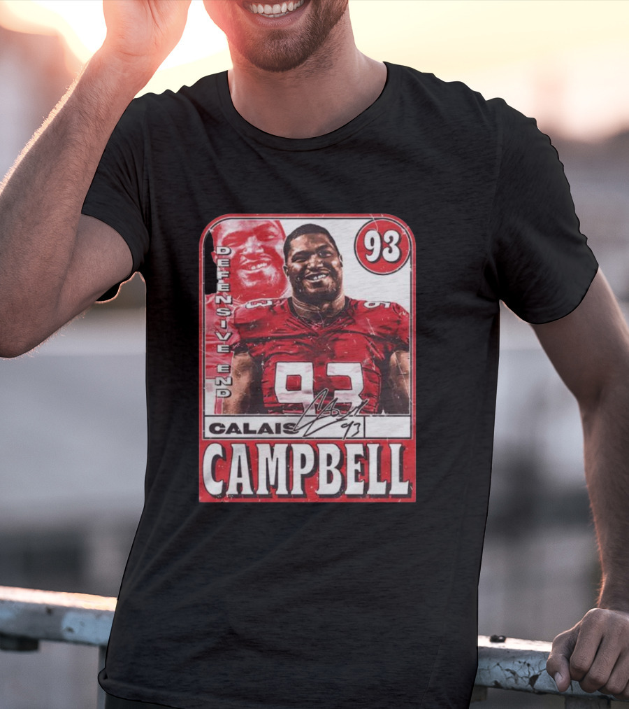 Defensive End Calais Campbell 93 Atlanta Football Card T-Shirt