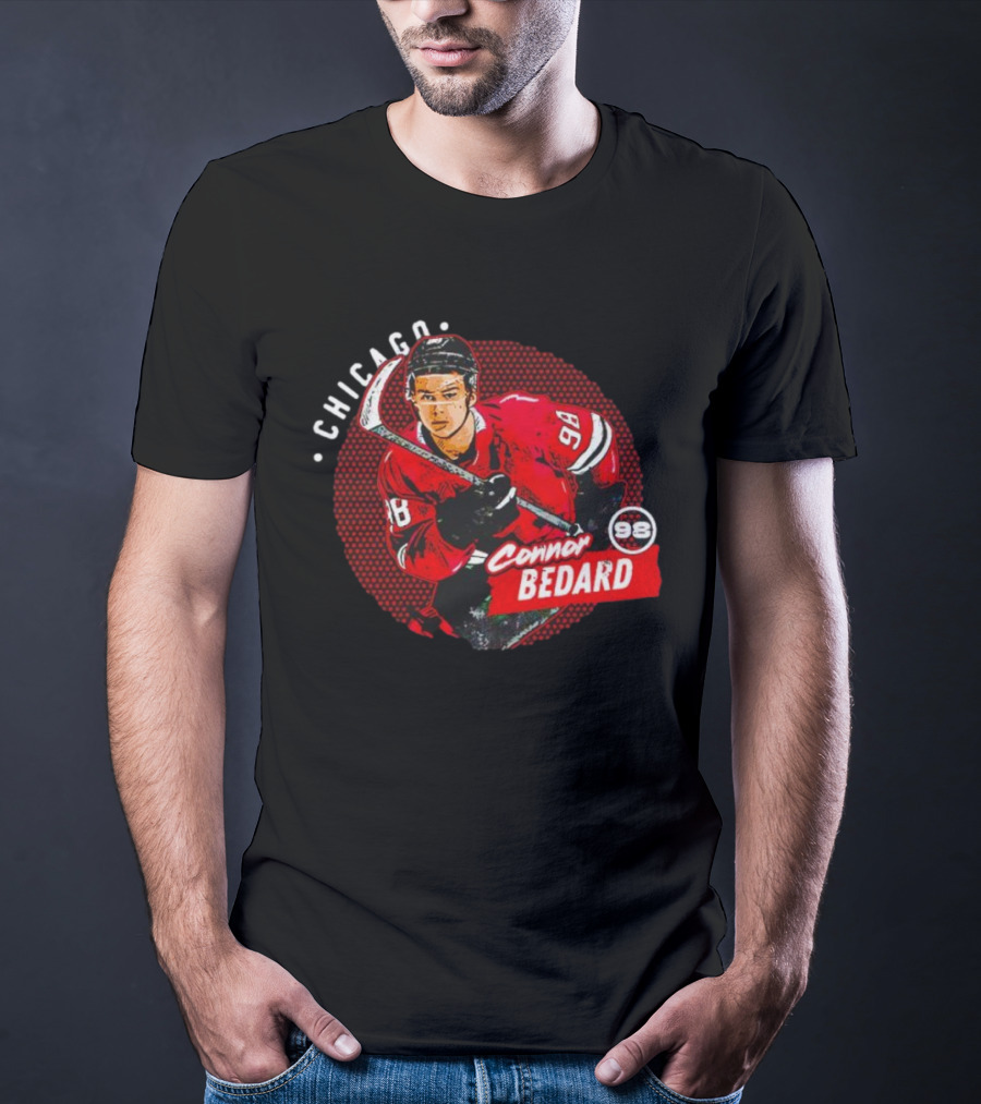 Connor Bedard Chicago 98 Hockey Player Red Dot T-Shirt