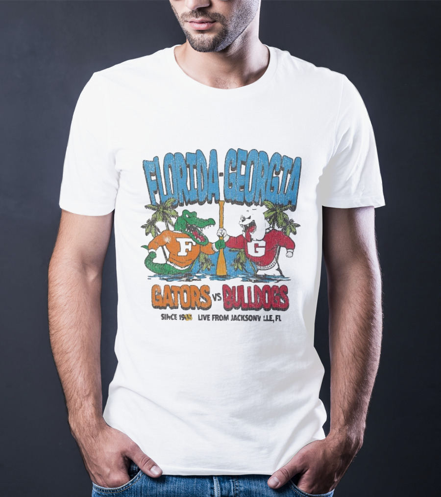 Florida Georgia Gators Vs. Bulldogs Since 1933 Live From Jacksonville FL T-Shirt