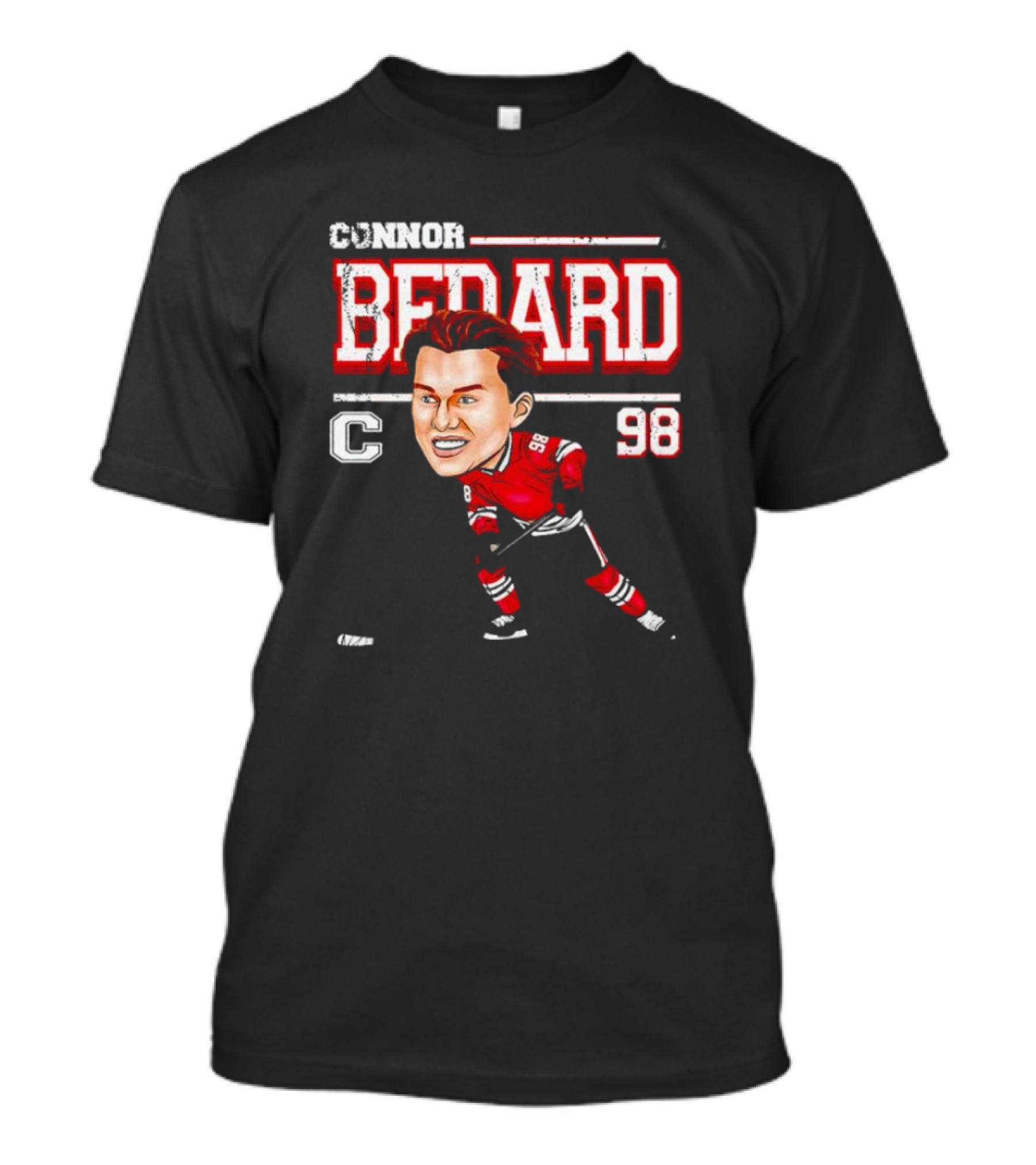Connor Bedard Chicago Cartoon Hockey 98 T-Shirt