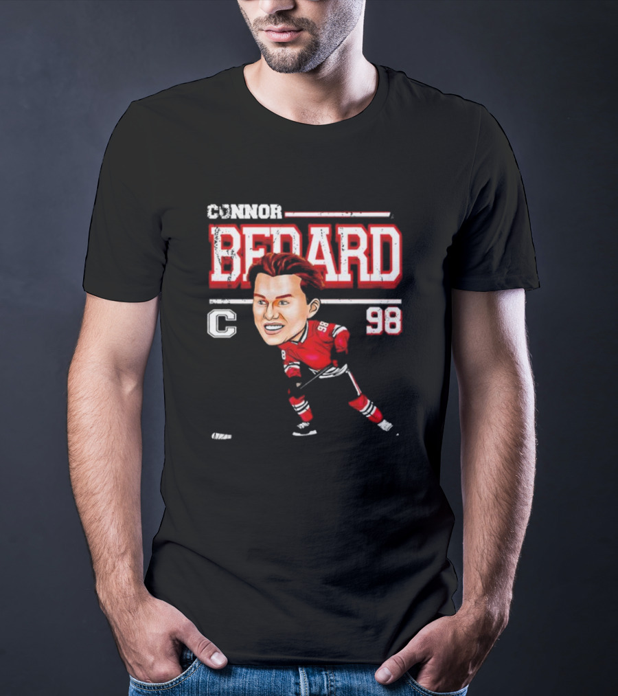Connor Bedard Chicago Cartoon Hockey 98 T-Shirt