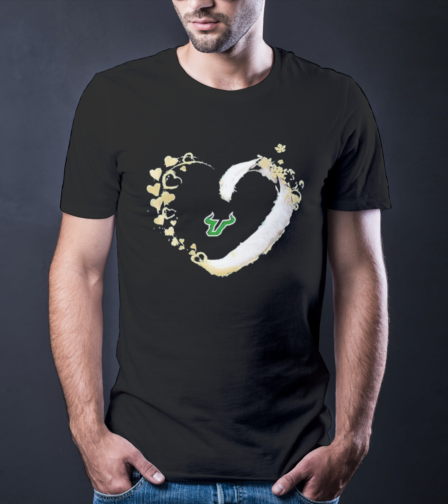 South Florida Bulls University Team Logo Heart T-Shirt