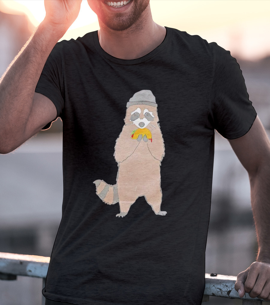 Mischievous Raccoon Eating Taco Bandit T-Shirt