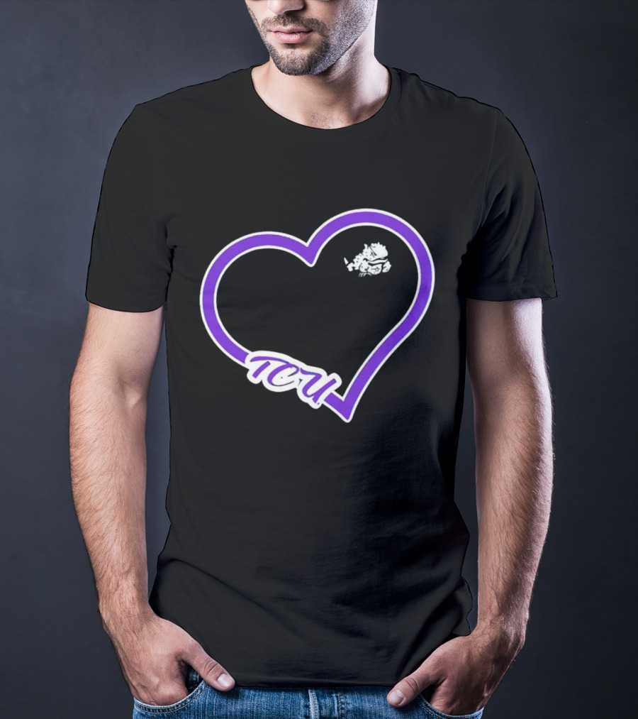 TCU Horned Frogs Purple Heart Outline T-Shirt
