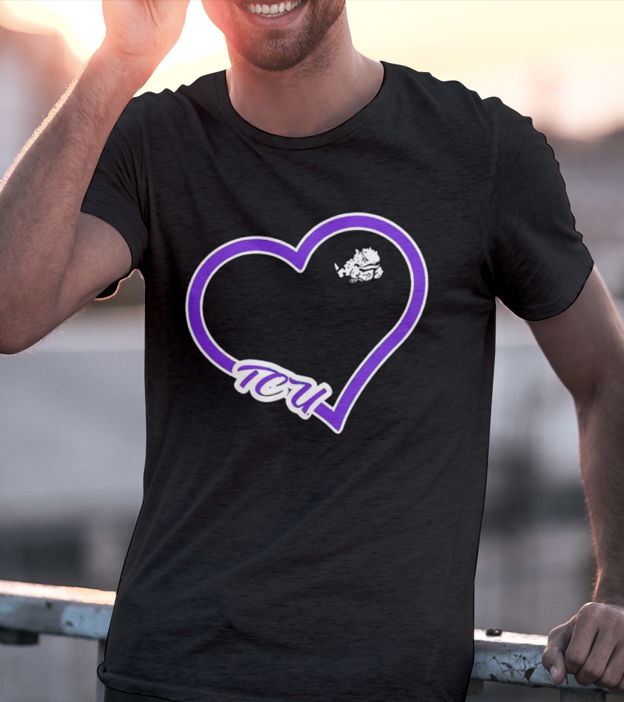 TCU Horned Frogs Purple Heart Outline T-Shirt