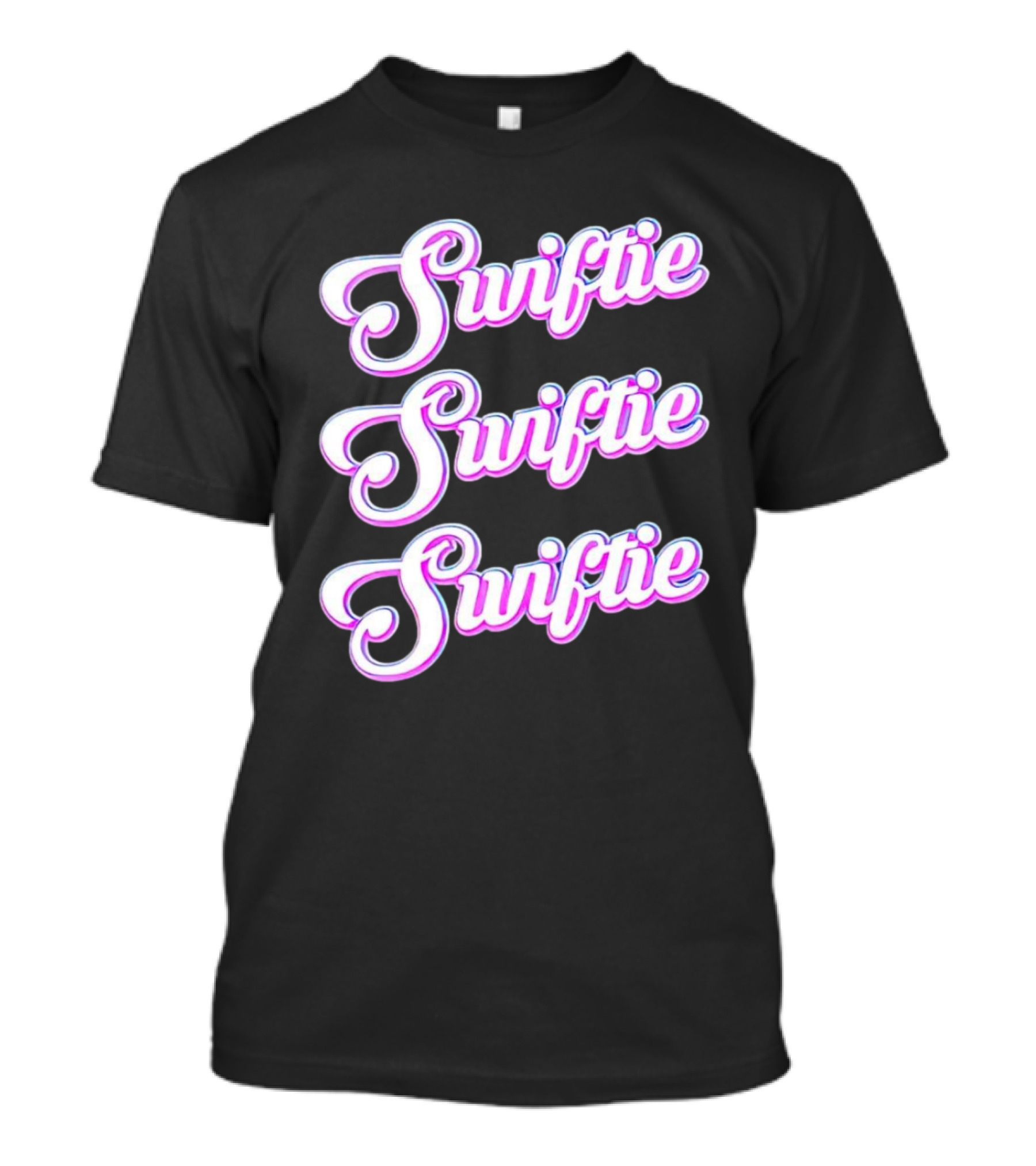 Triple Swiftie Groovy 80’s Style Retro Pink Typography T-Shirt