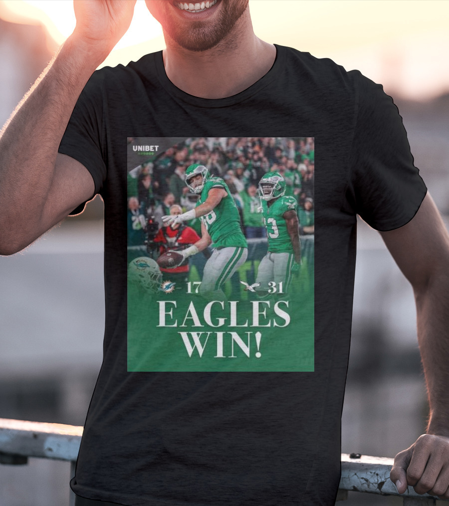 Eagles Win Over Dolphins 31-17 NFL Game Unibet Sports Highlight T-Shirt