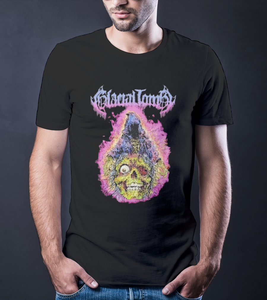 Glacial Tomb Necromancer Skull Flame T-Shirt