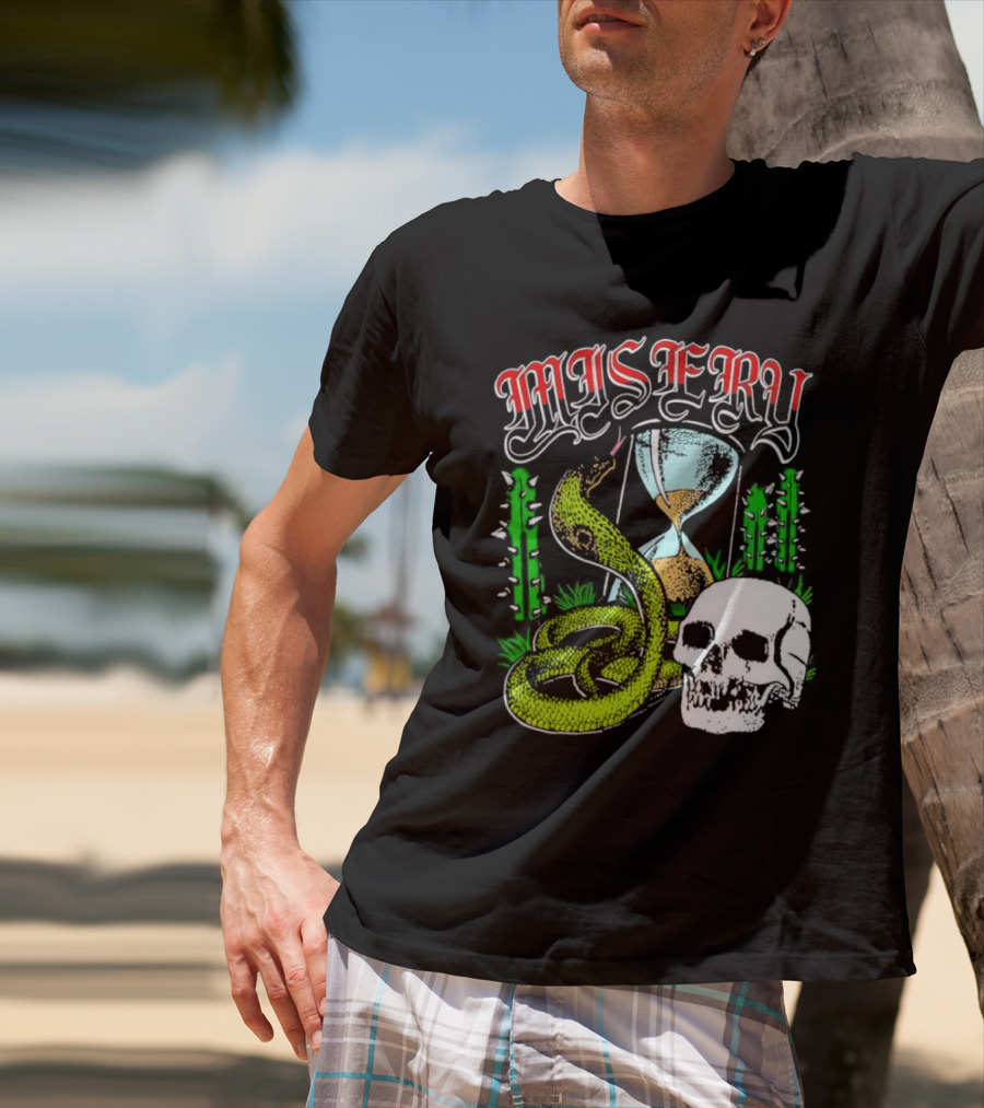 Misery Snake Skull Hourglass Cactus T-Shirt