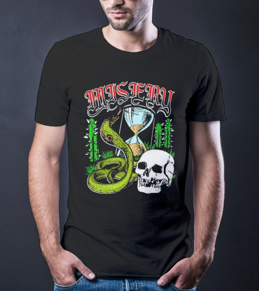 Misery Snake Skull Hourglass Cactus T-Shirt