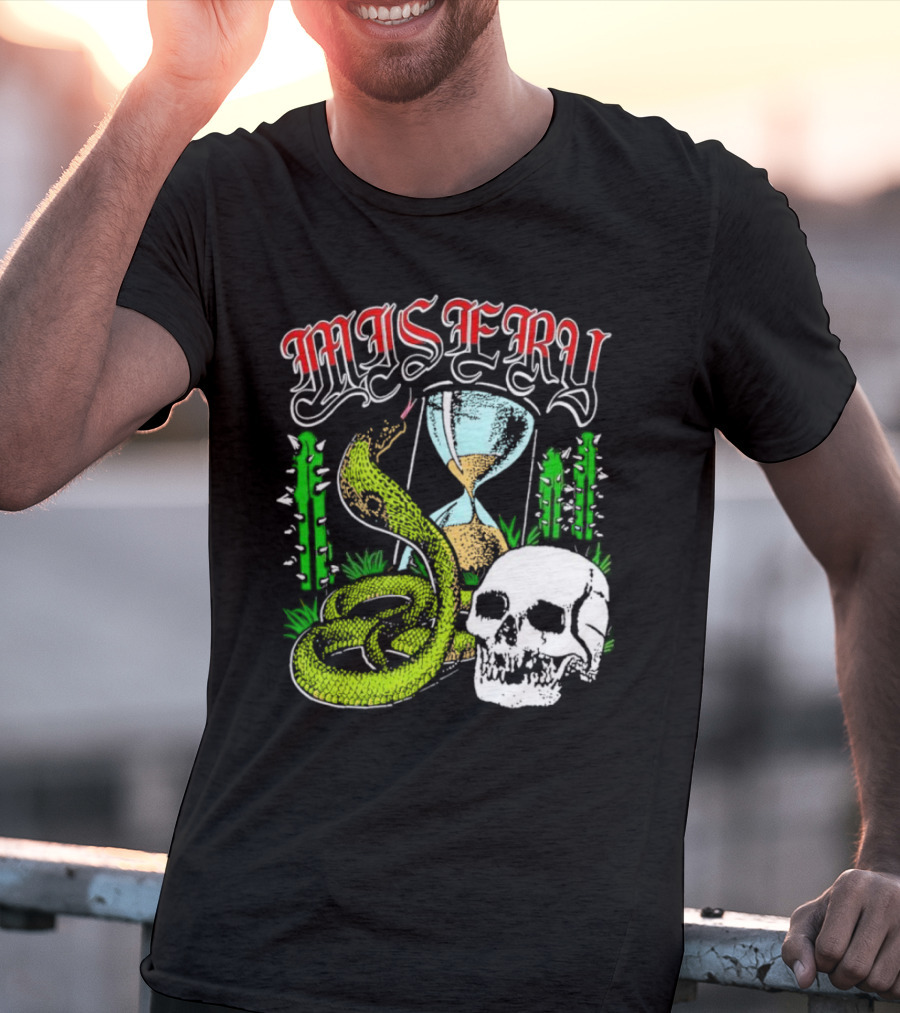 Misery Snake Skull Hourglass Cactus T-Shirt