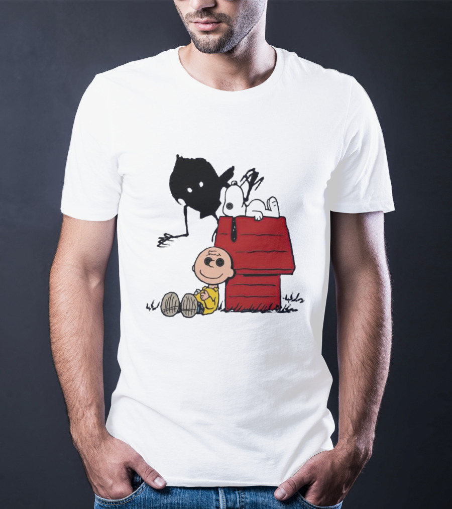 Charlie Brown Snoopy Woodstock Shadow Doghouse T-Shirt