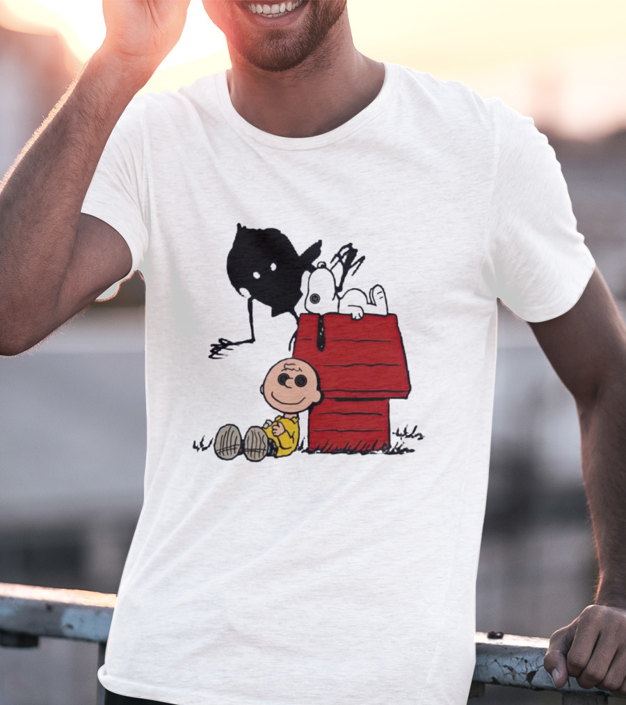 Charlie Brown Snoopy Woodstock Shadow Doghouse T-Shirt