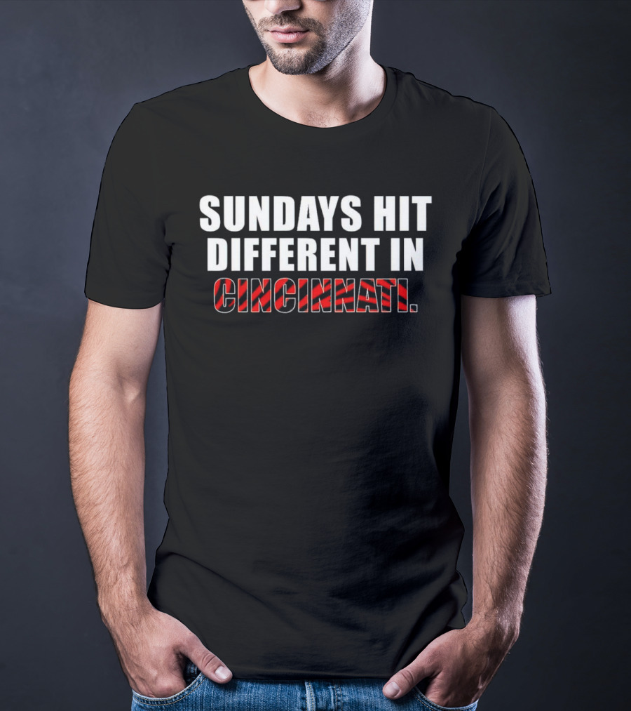 Sundays Hit Different In Cincinnati Bengals Stripes T-Shirt