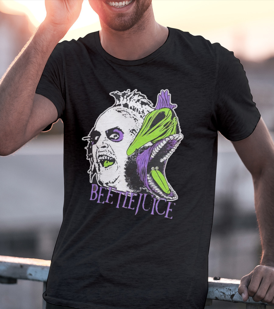 Beetlejuice Halloween Creature Mashup With Alligator Head T-Shirt