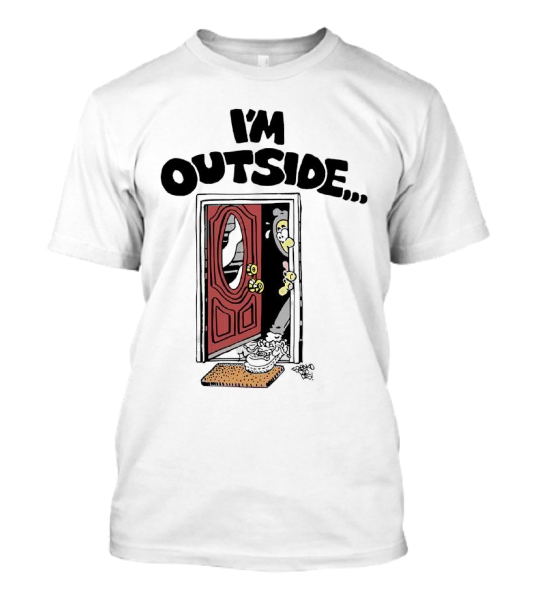 Frko I'm Outside Grim Reaper Door Comic T-Shirt