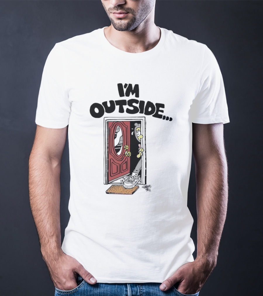 Frko I'm Outside Grim Reaper Door Comic T-Shirt