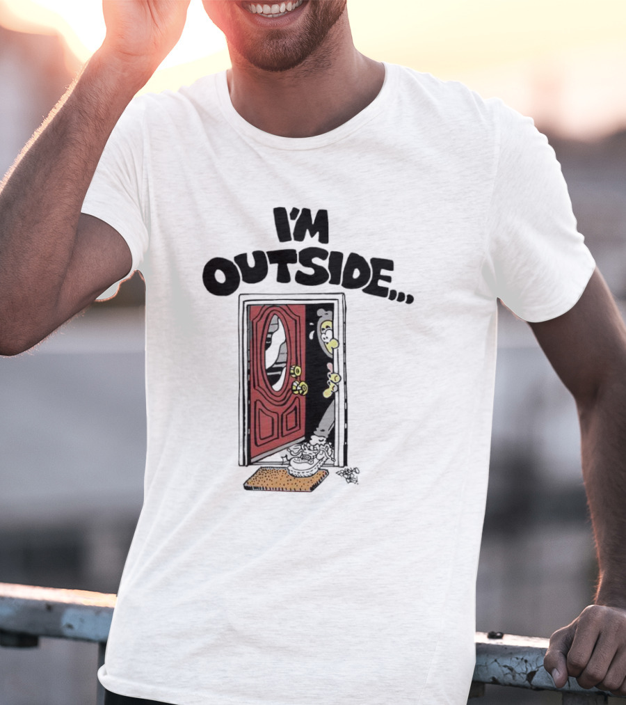 Frko I'm Outside Grim Reaper Door Comic T-Shirt