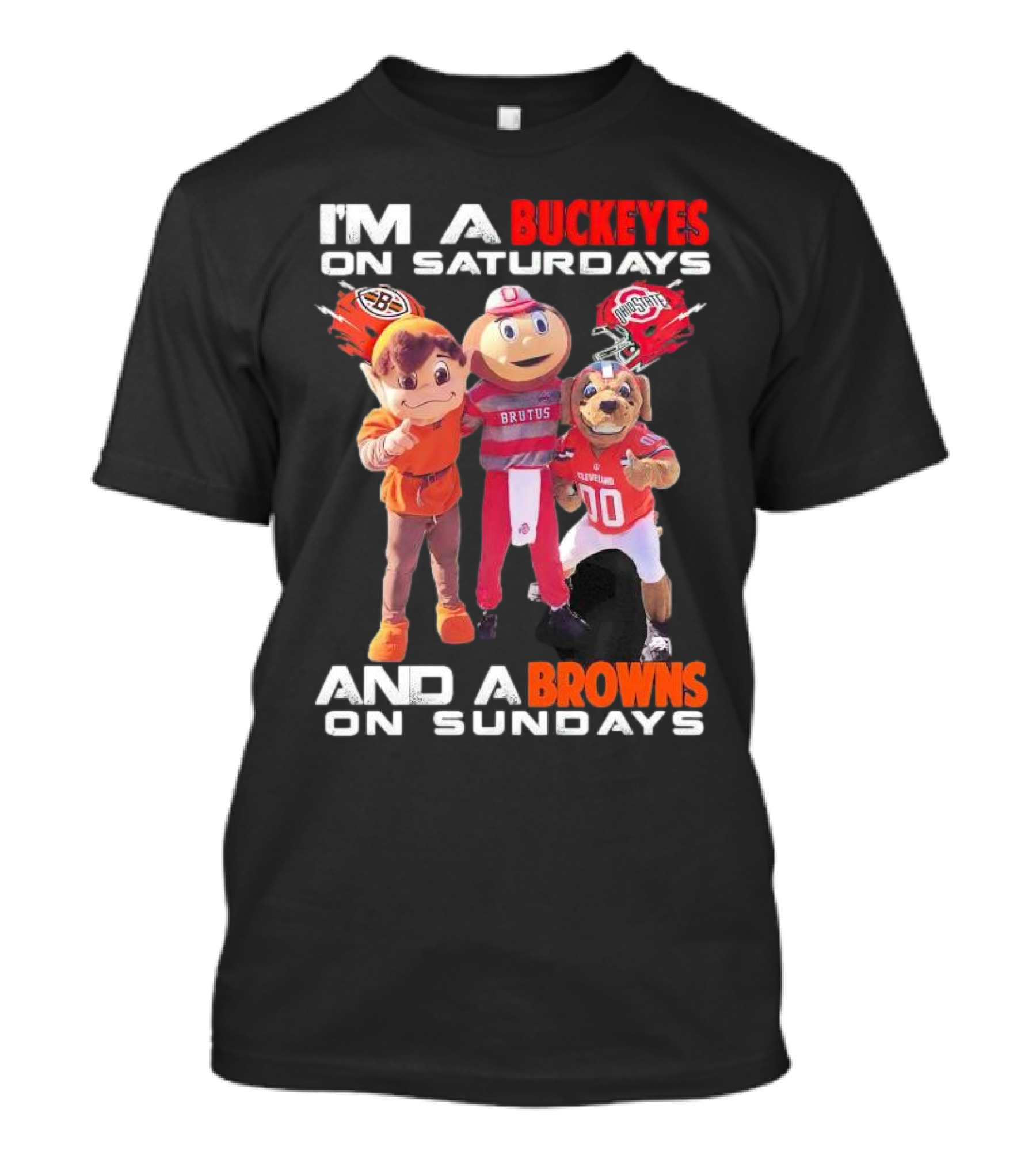 Buckeyes Brutus Saturdays Browns Sundays Mascots T-Shirt