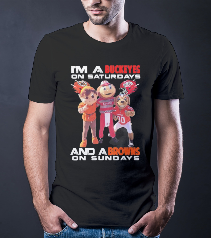 Buckeyes Brutus Saturdays Browns Sundays Mascots T-Shirt
