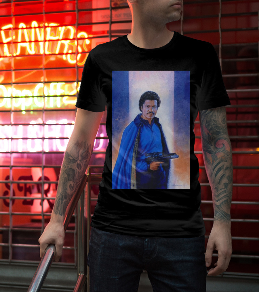Lando Calrissian Holding Blaster Star Wars Character T-Shirt