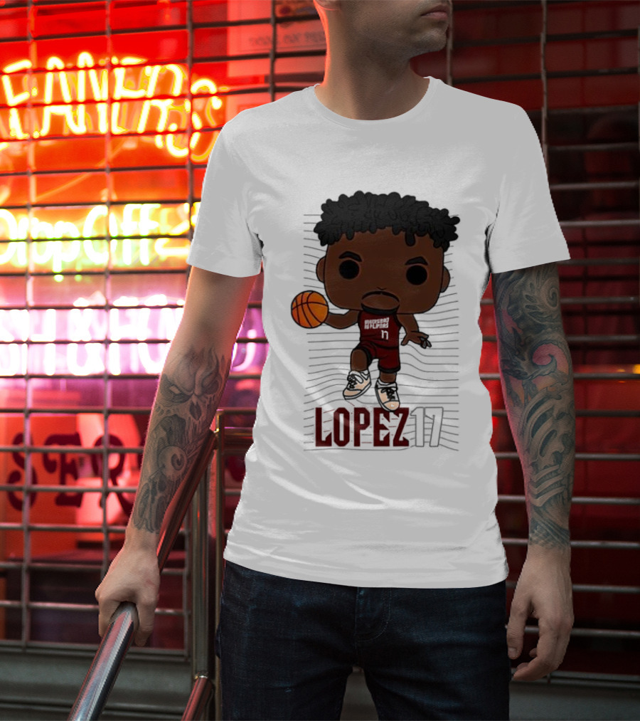 Lopez 17 Basketball Chibi Dribble T-Shirt