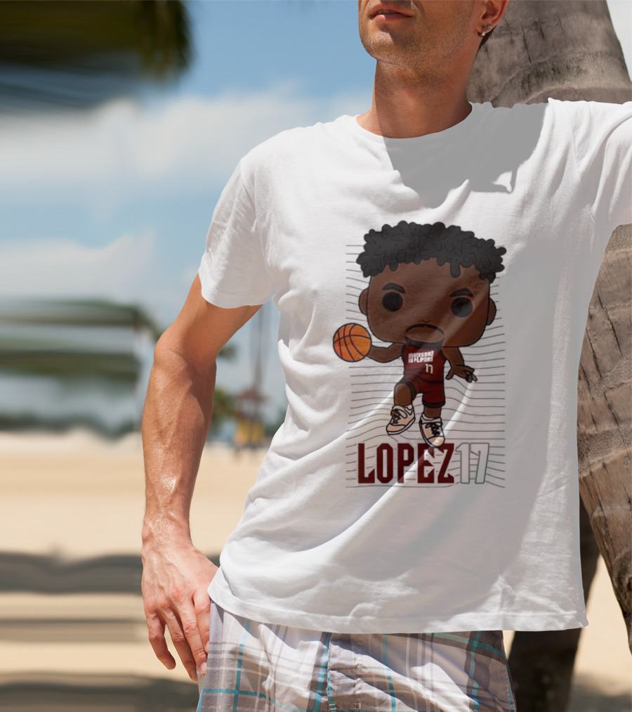 Lopez 17 Basketball Chibi Dribble T-Shirt