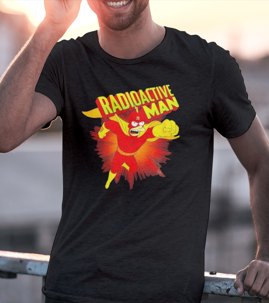 The Simpsons Radioactive Man Superhero Burst Action T-Shirt