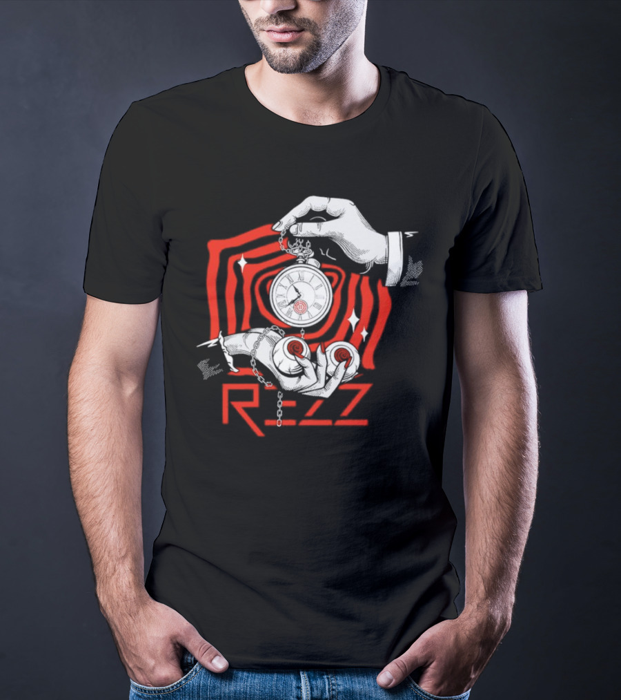 Rezz Hypnotic Timepiece Artwork With Pocket Watch And Optical Illusion T-Shirt
