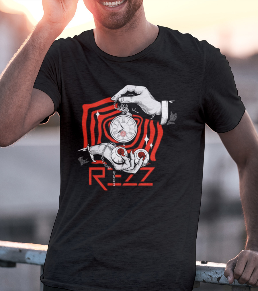 Rezz Hypnotic Timepiece Artwork With Pocket Watch And Optical Illusion T-Shirt