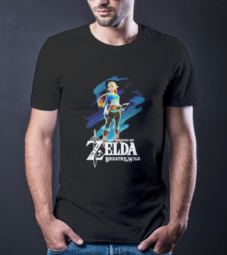 The Legend Of Zelda: Breath Of The Wild Princess Character With Master Sword T-Shirt
