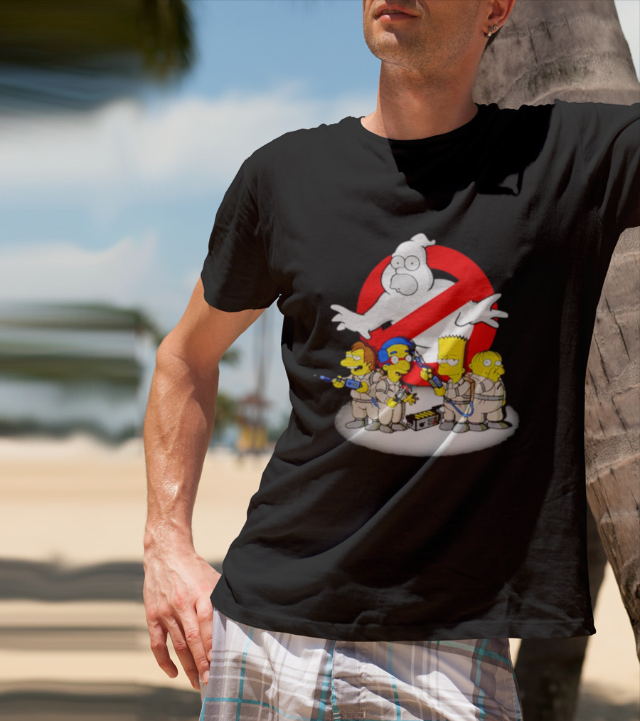 The Simpsons Bart And Friends Ghostbusters Crossover Homer No-Ghost T-Shirt