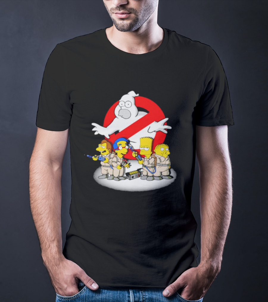 The Simpsons Bart And Friends Ghostbusters Crossover Homer No-Ghost T-Shirt