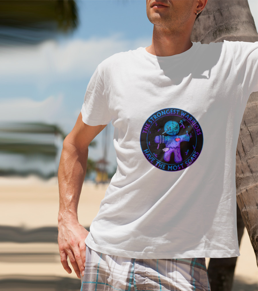 The Strongest Warriors Have The Most Scars Glowing Voodoo Doll T-Shirt
