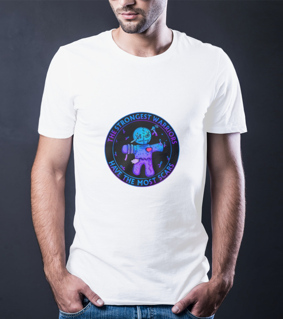 The Strongest Warriors Have The Most Scars Glowing Voodoo Doll T-Shirt