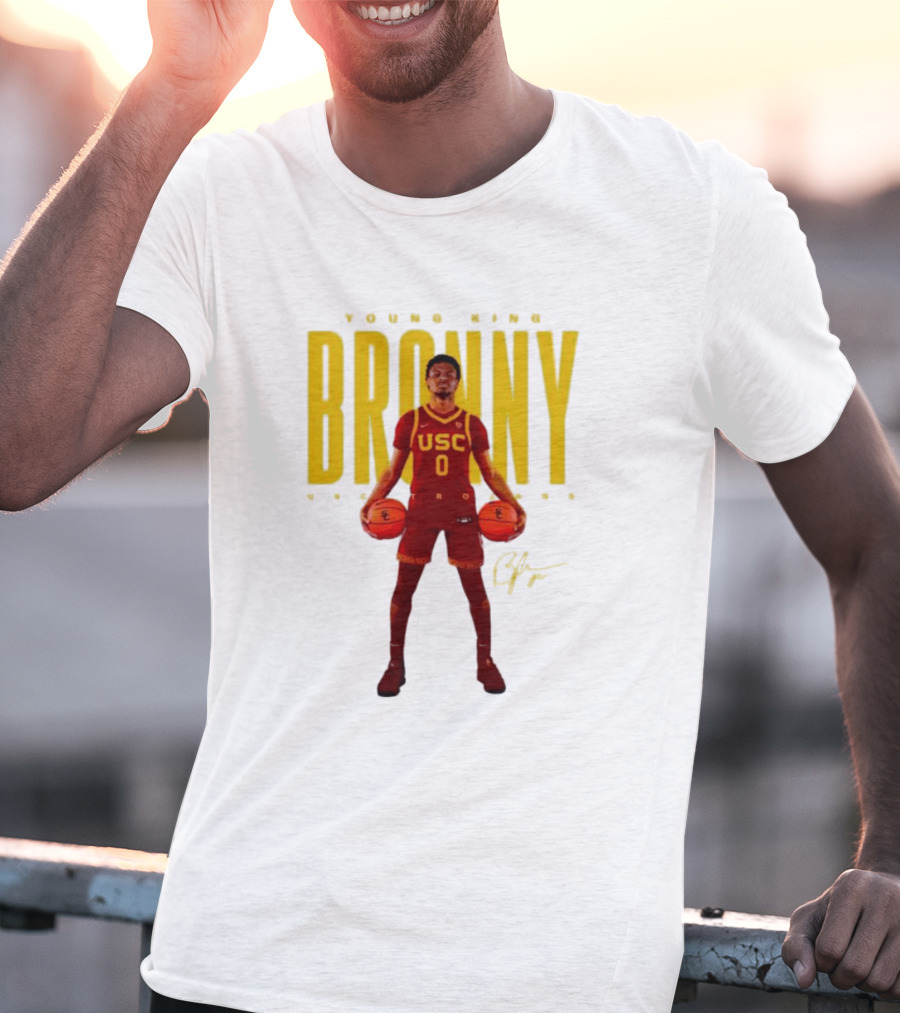 Young King Bronny James USC Trojans 0 Signature T-Shirt