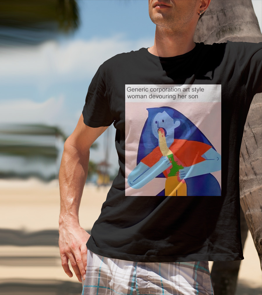 Generic Corporation Art Style Woman Devouring Her Son T-Shirt