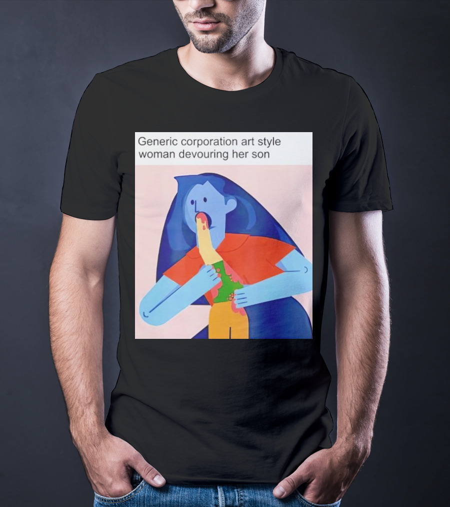 Generic Corporation Art Style Woman Devouring Her Son T-Shirt