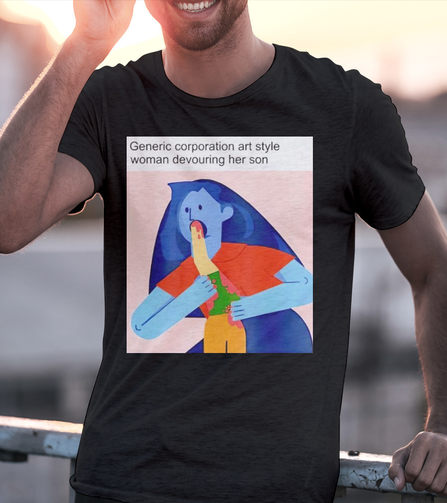Generic Corporation Art Style Woman Devouring Her Son T-Shirt