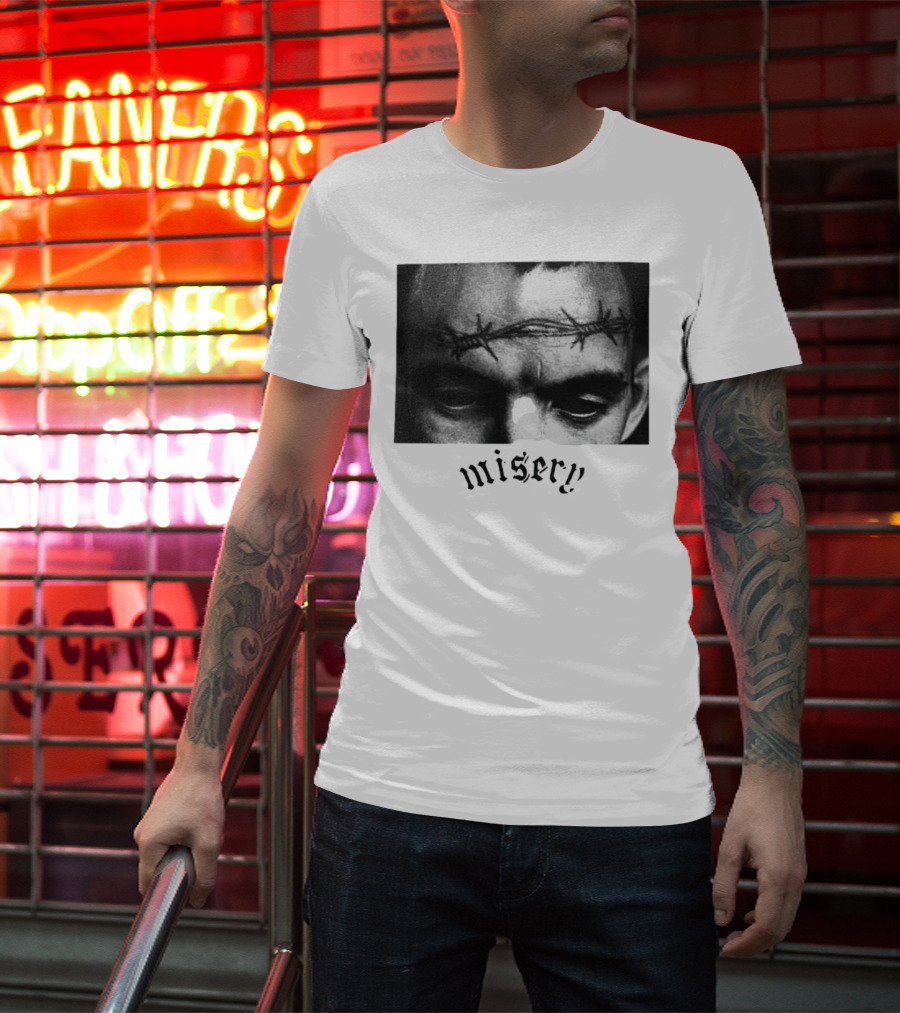 Misery Barbed Wire Forehead Face T-Shirt
