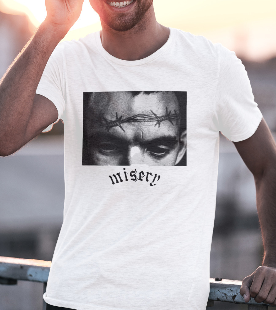 Misery Barbed Wire Forehead Face T-Shirt