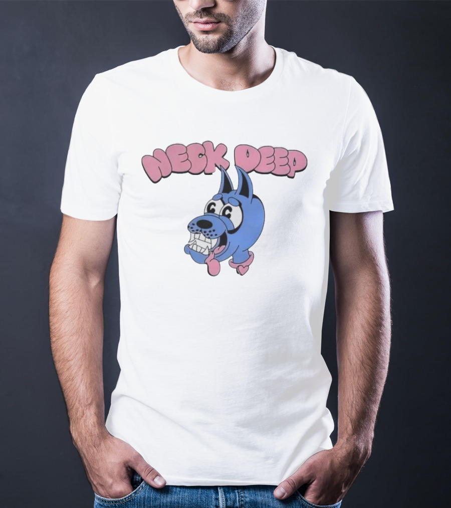 Neck Deep Cartoon Doggo With Drooling Tongue T-Shirt