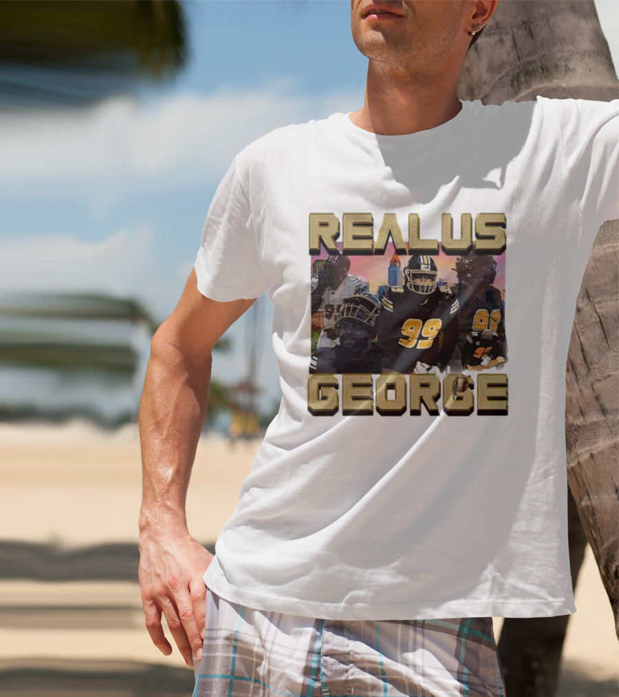 Realus George 99 Football Player Urban Skyline T-Shirt