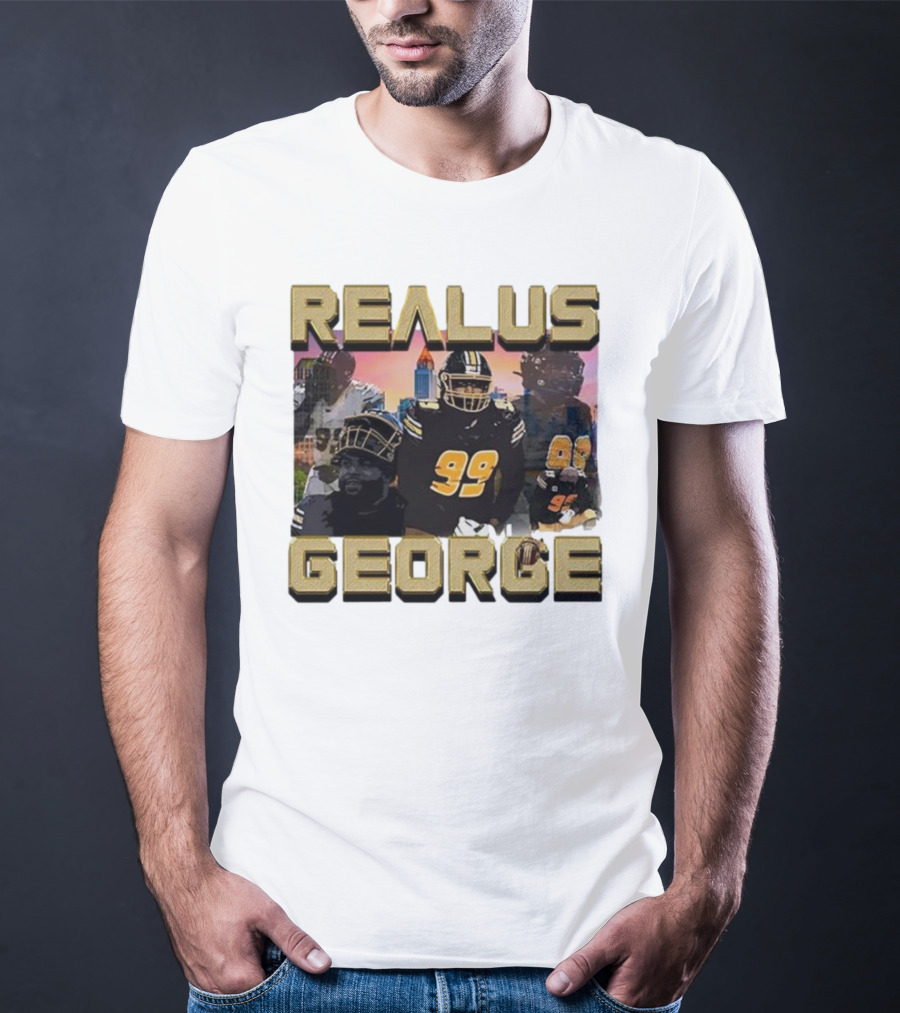Realus George 99 Football Player Urban Skyline T-Shirt