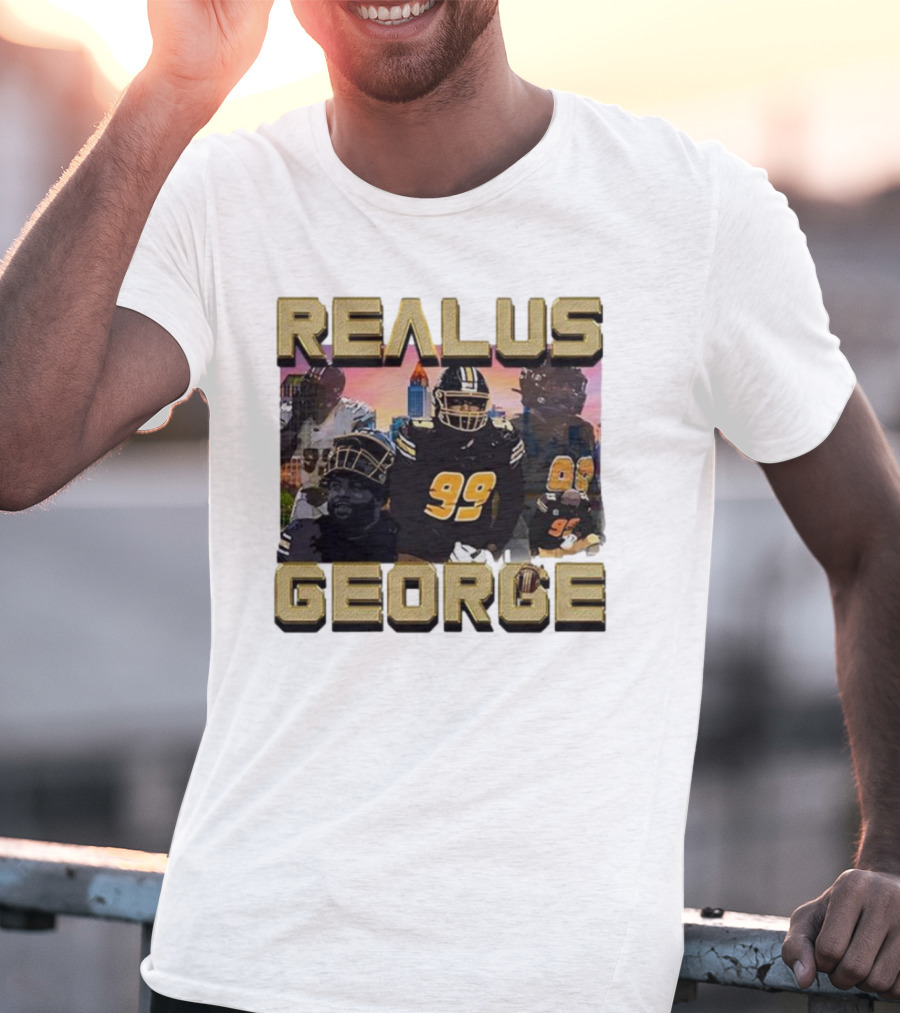 Realus George 99 Football Player Urban Skyline T-Shirt