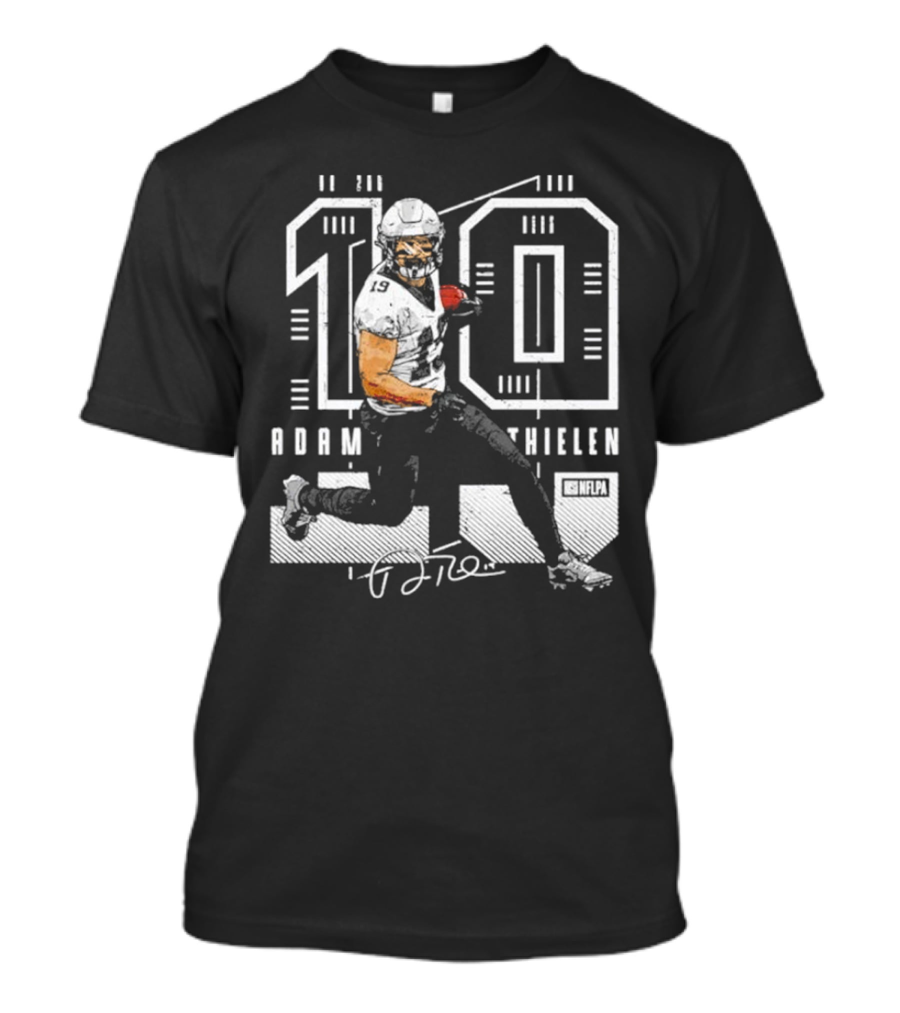 Adam Thielen Number 19 Carolina NFLPA Football Future T-Shirt
