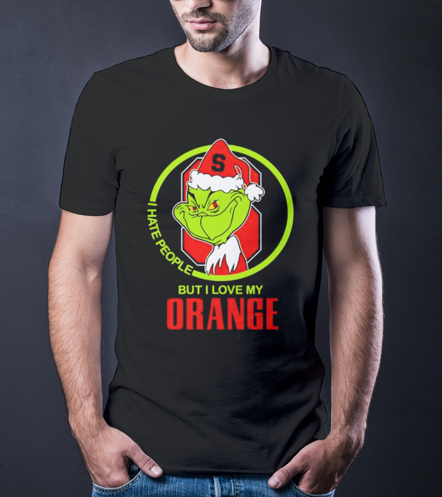 Grinch I Hate People But I Love My Syracuse Orange Christmas T-Shirt
